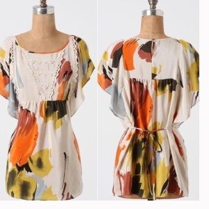 Anthropologie printed boho top Sz 4